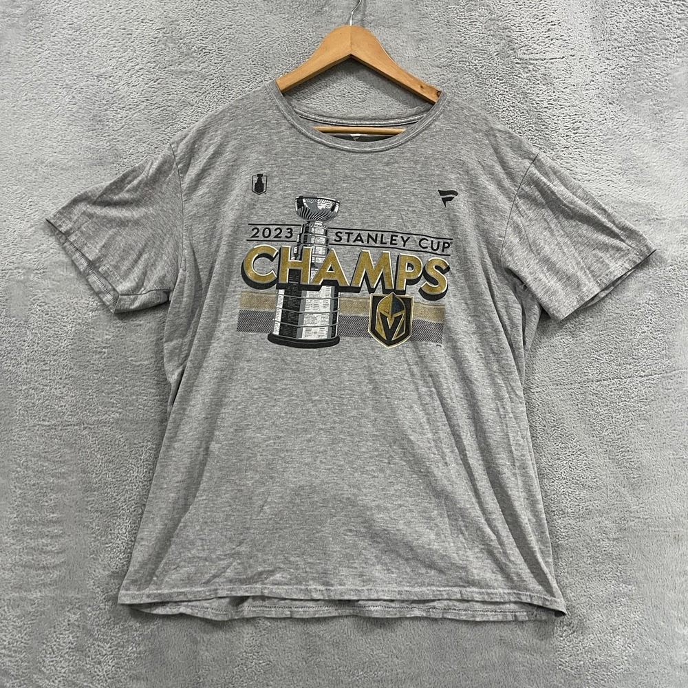 Vegas Golden Knights Knights 2023 Stanley Cup Champions T-Shirt Mens XL Gray NHL